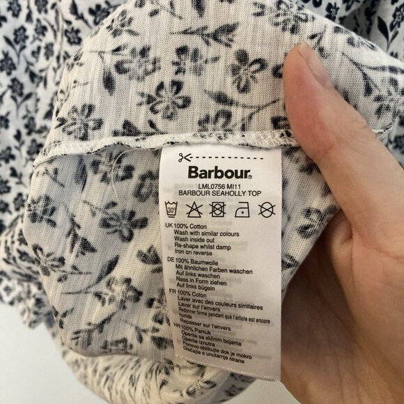 Barbour Women’s Shirt White Floral Size US 12 Seaholly - Picture 4 of 6